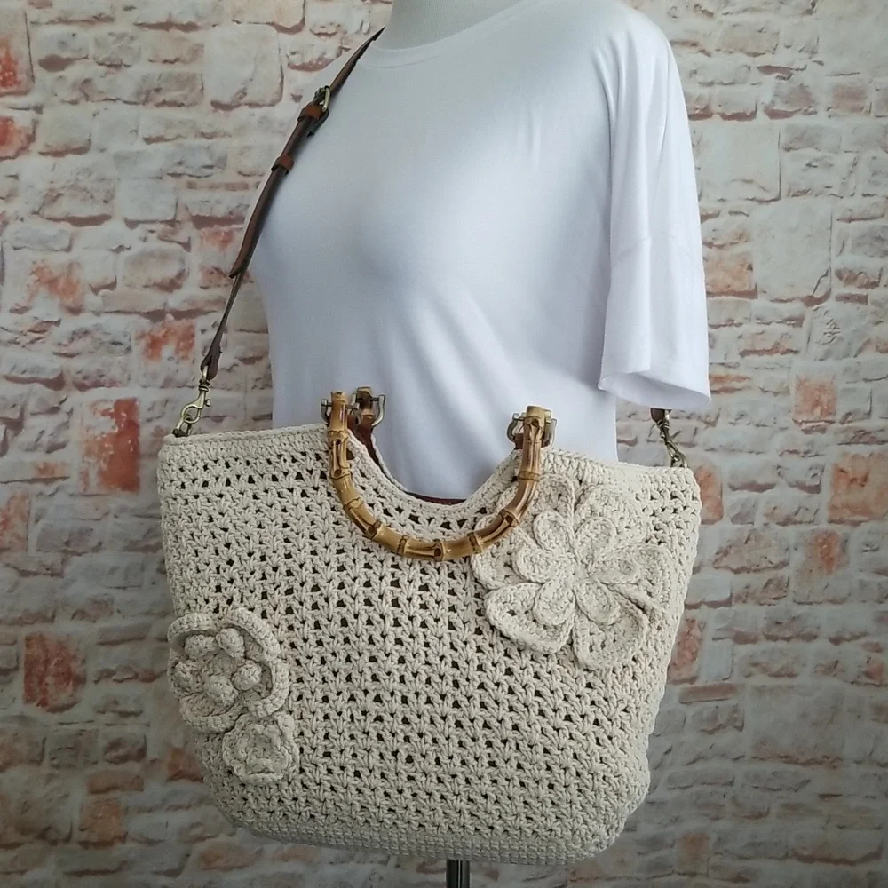 New Patricia Nash Mazara Crochet Tote Bag - Picture 2 of 14
